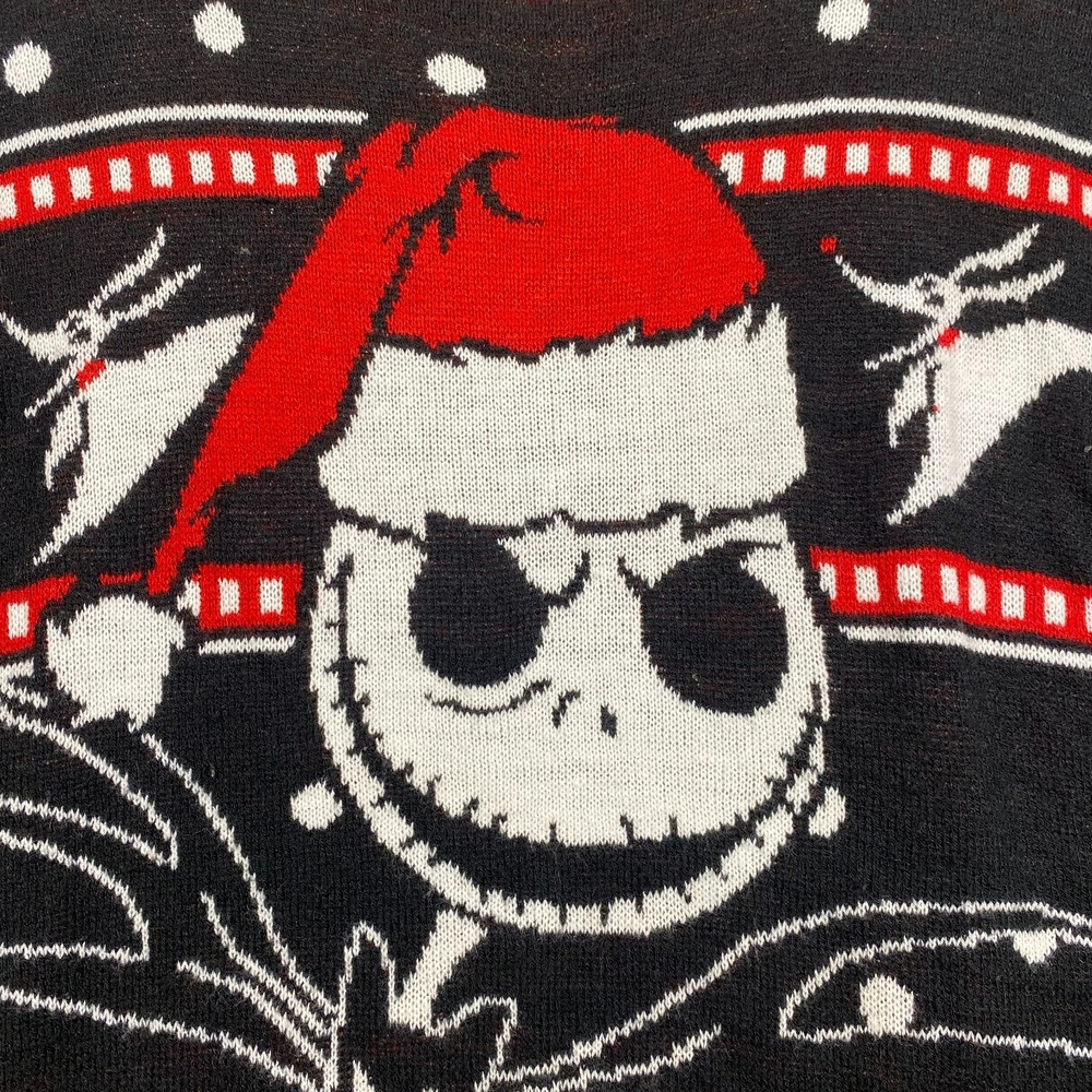 Disney Nightmare Before Christmas Jack Skellington Ugly Sweater Red Black 2XL